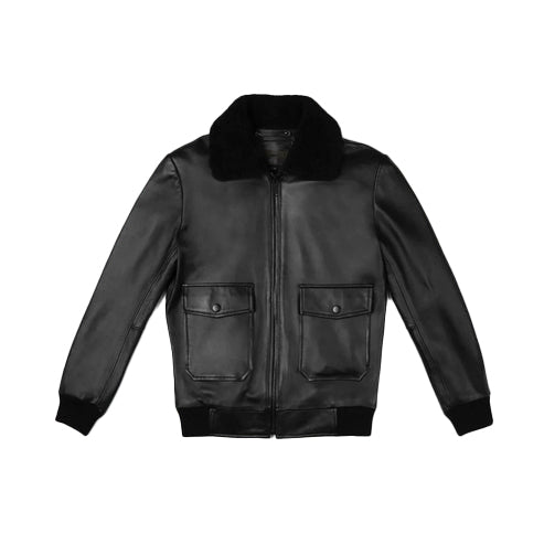 Men’s Black G-1 Flight Leather Bomber Jacket