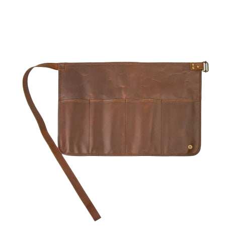 Bravo Bros Men’s Brown Sheepskin Half Leather Apron – 4 Front Tool Pockets & Handmade