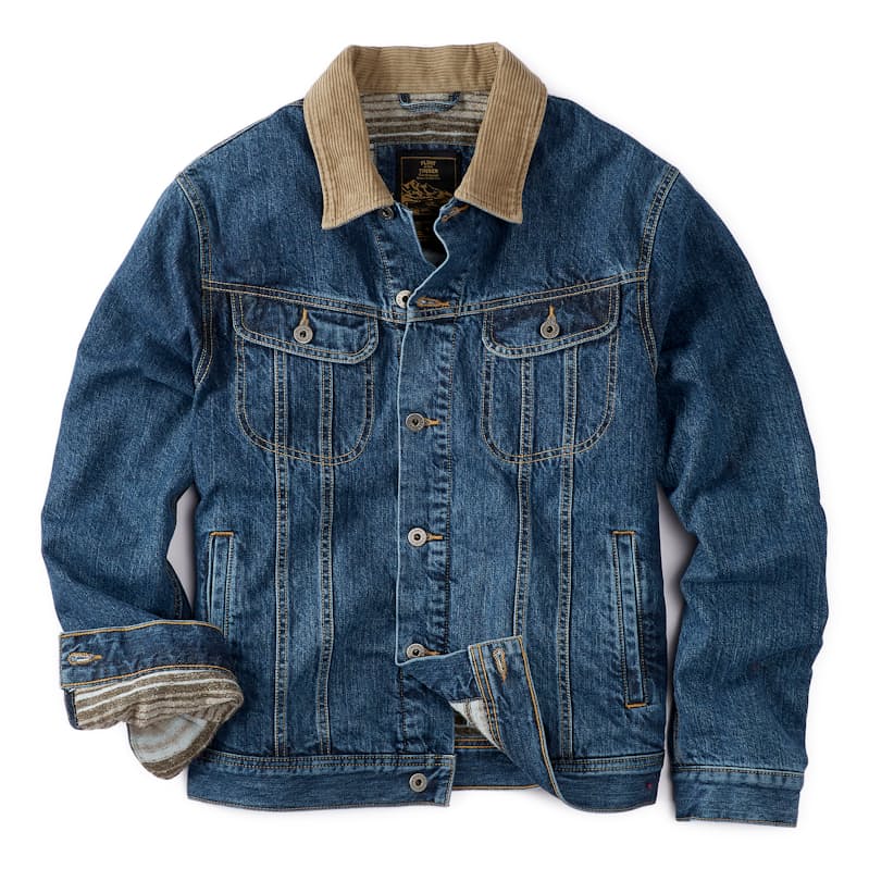 Men’s Flannel-Lined Denim Trucker Jacket