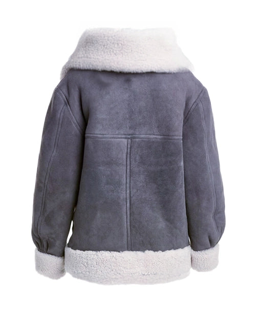 Women’s Grey Suede Leather Jacket – Elegant & Timeless