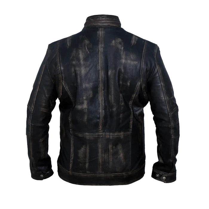 Men’s Distressed Motorcycle Leather Jacket – Vintage Moto Style | Bravo Bros