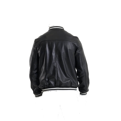 Men’s Genuine Leather Varsity Bomber Jacket