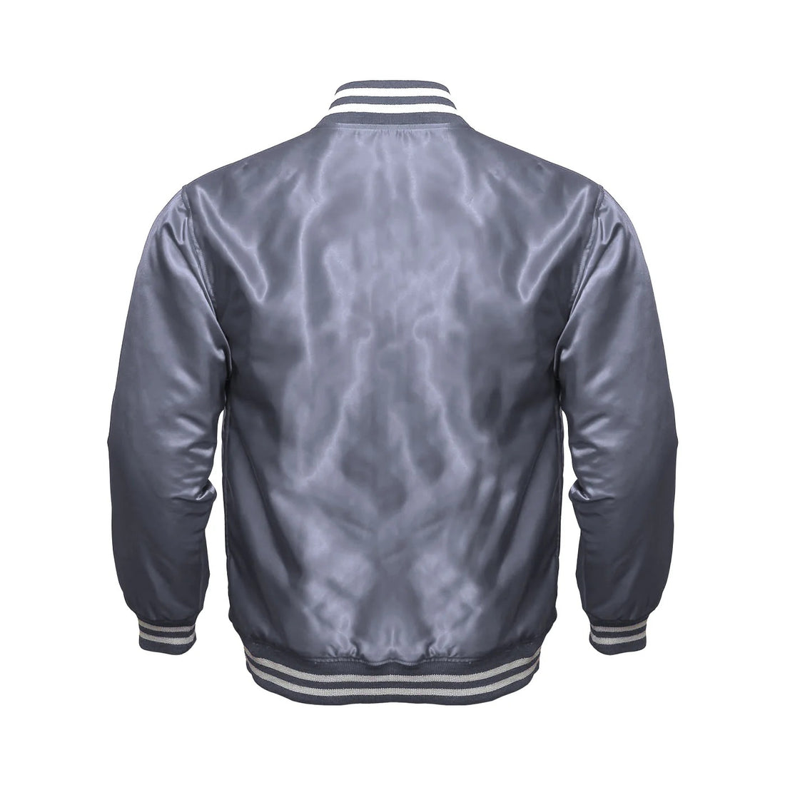 Men’s All-Grey Satin Varsity Jacket