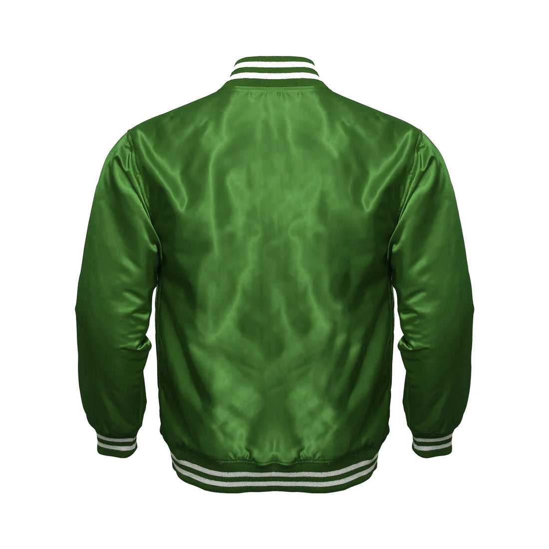Men’s All-Green Satin Varsity Jacket