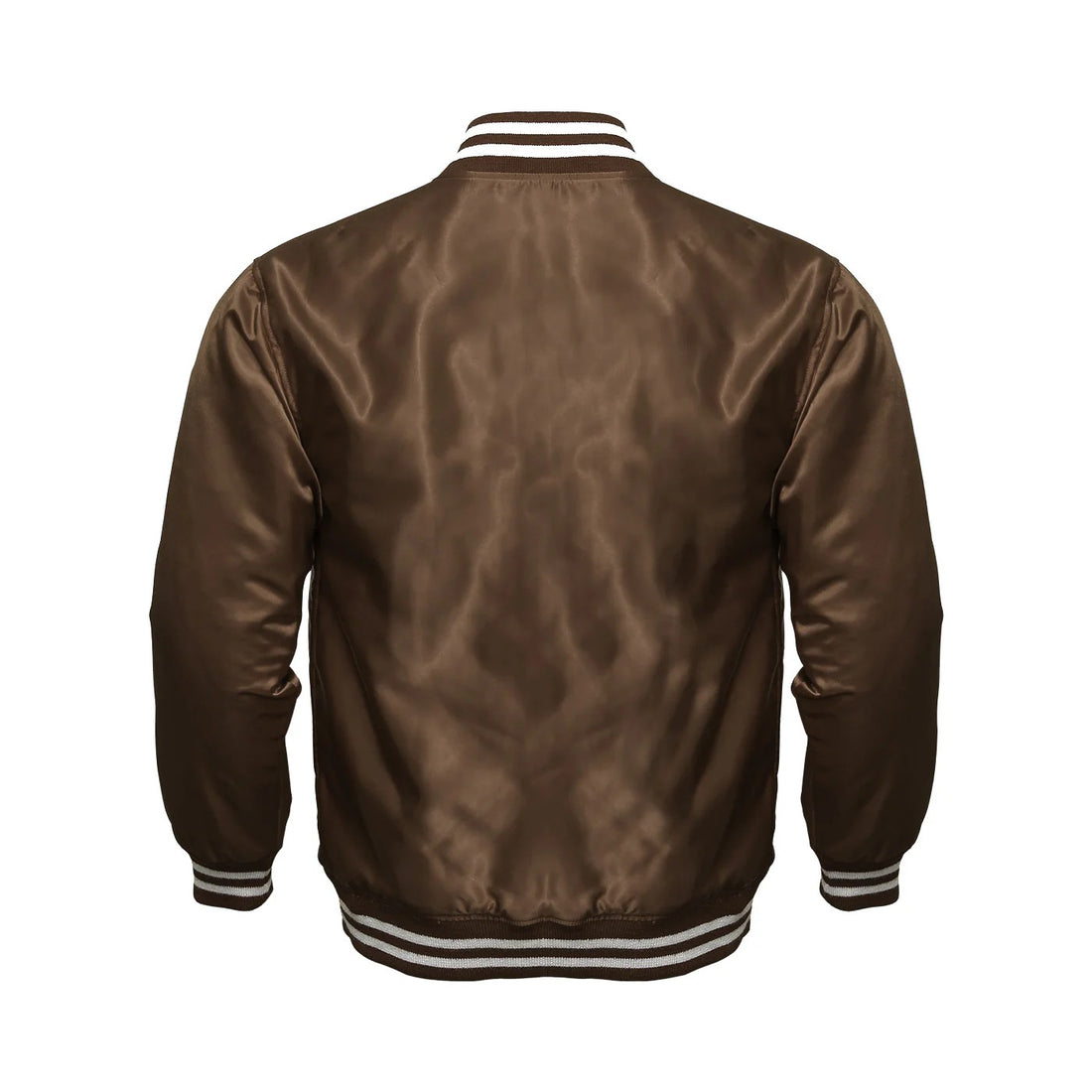 Men’s All-Brown Satin Varsity Jacket