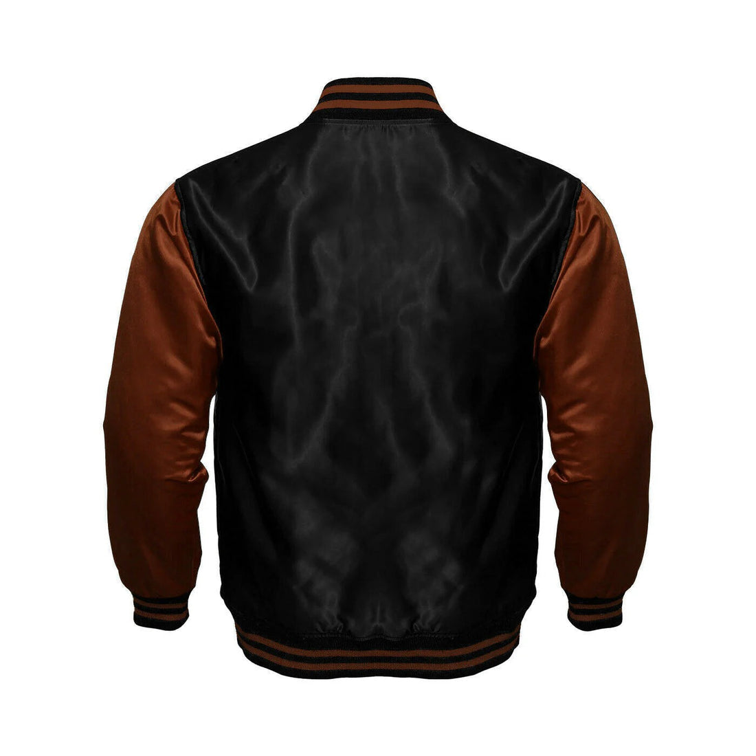 Men’s Black & Brown Satin Varsity Jacket
