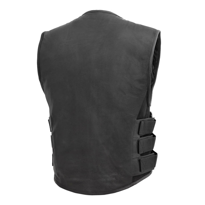 Commando Men’s SWAT-Style Leather Motorcycle Vest