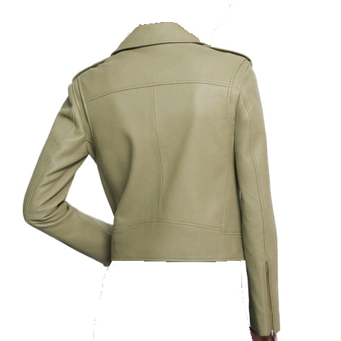 Bravo Bros Women’s Classic Sheepskin Leather Biker Jacket