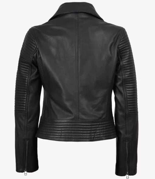 Women’s Real Lambskin Leather Black Biker Jacket