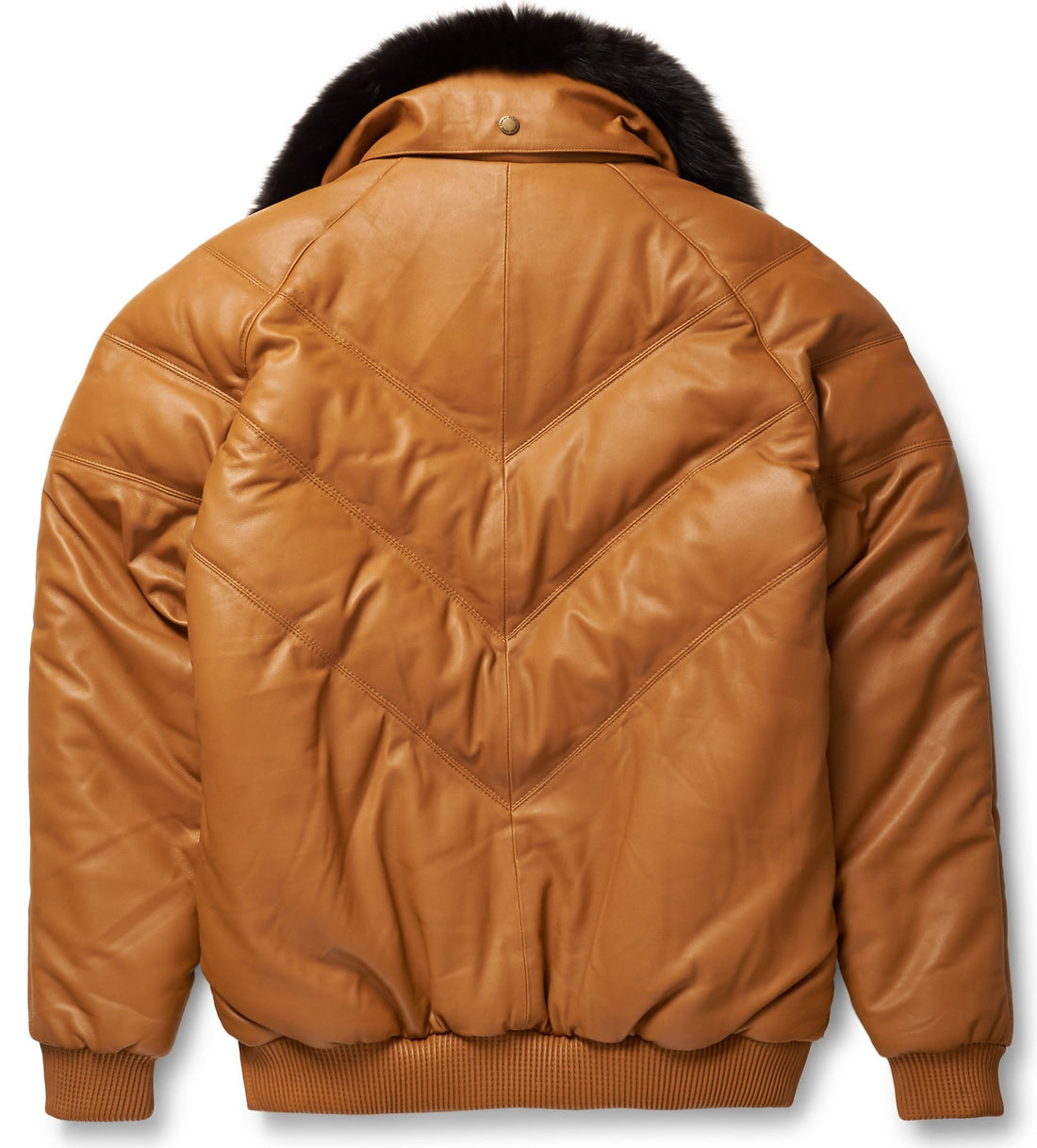 Premium Camel V-Bomber Leather Jacket – Stylish & Timeless