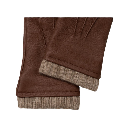 Bravo Bros Men’s Brown American Sheepskin Leather Gloves – Cashmere-Lined & Warm