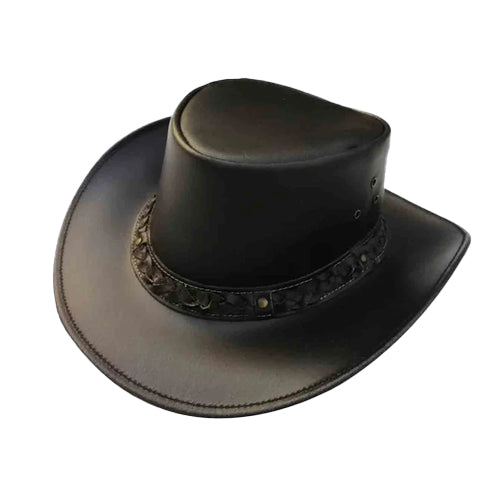 Bravo Bros Men’s Genuine Leather Cowboy Hat – Premium Western Style