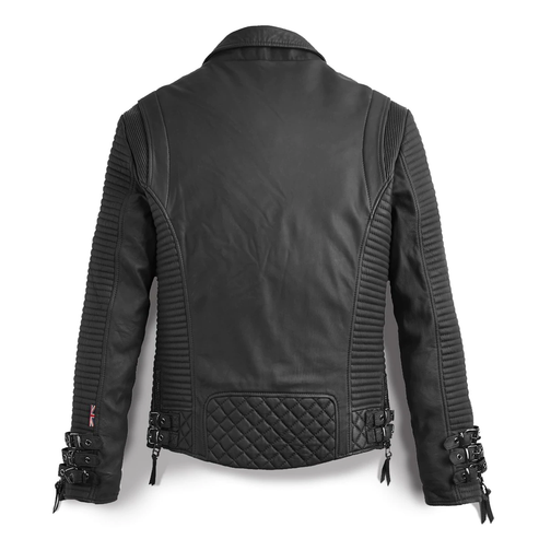Men’s Black Leather Motorcycle Jacket – Classic Biker Style