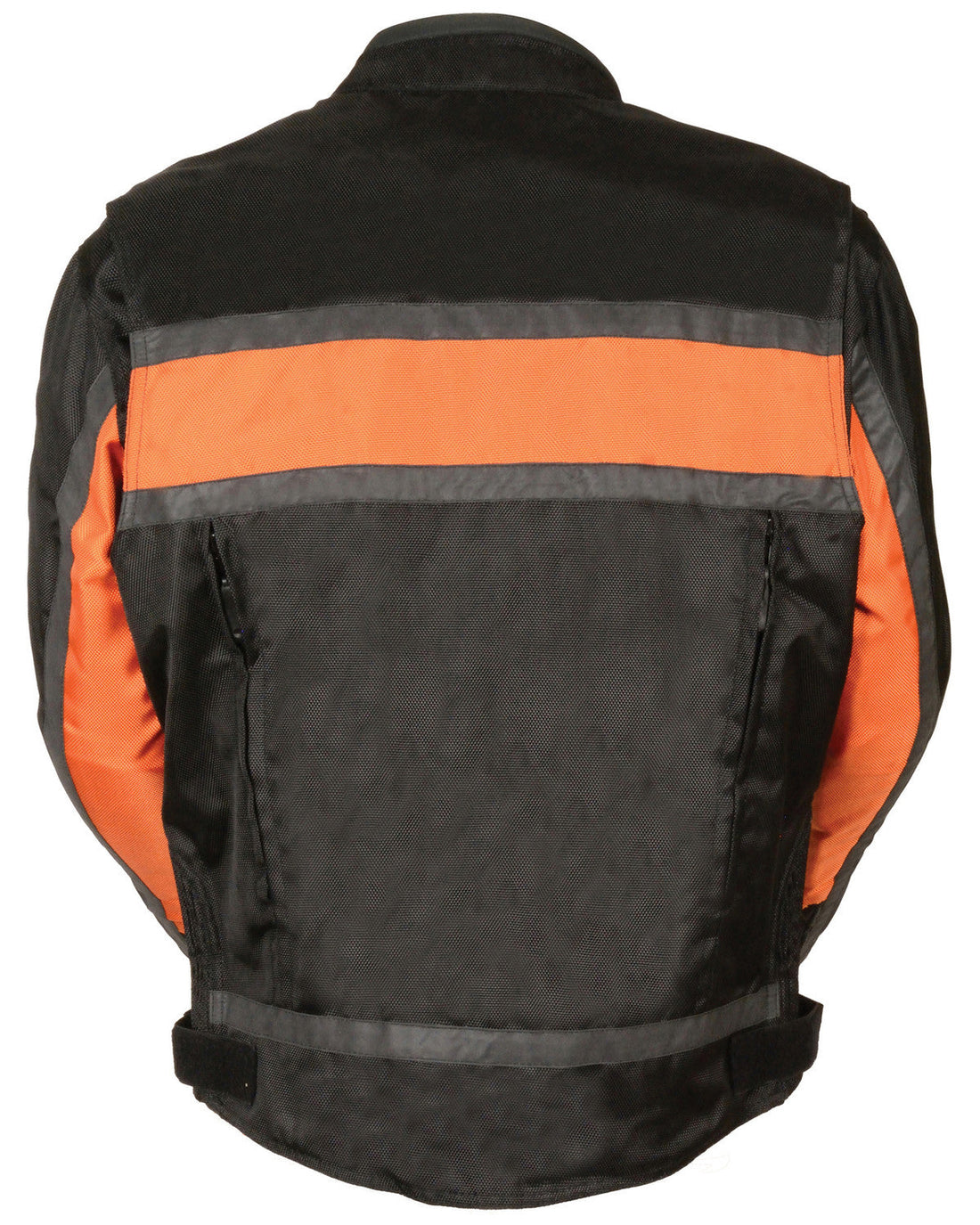 Men’s Reflective Stripe Leather Racer Jacket – Safety & Style