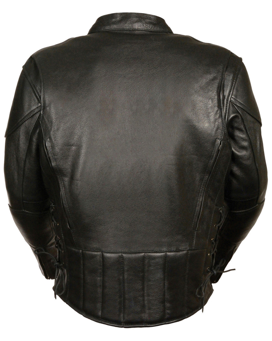 Men’s Lace Side Vented Scooter Leather Jacket – Classic Biker Comfort