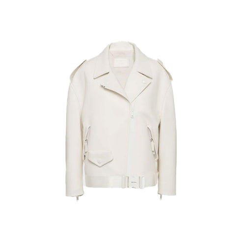 Women’s White Motorcycle Leather Biker Jacket – Classic & Stylish by Bravo Bros