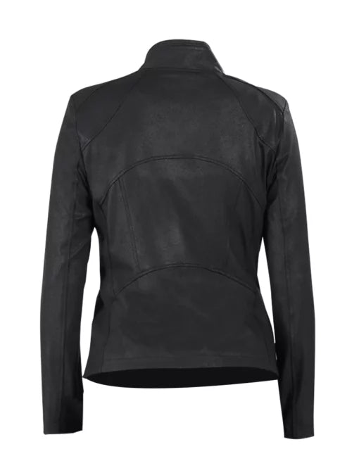 Jennifer Women’s Black Cropped Leather Jacket