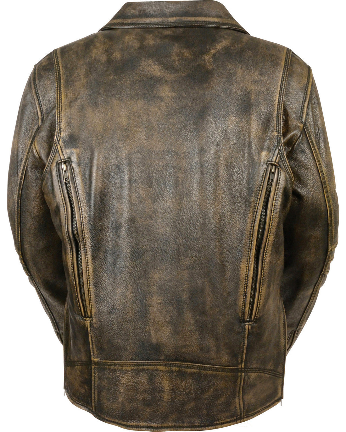 Men’s Triple Stitch Long Biker Leather Jacket – Durable & Stylish by Bravo Bros