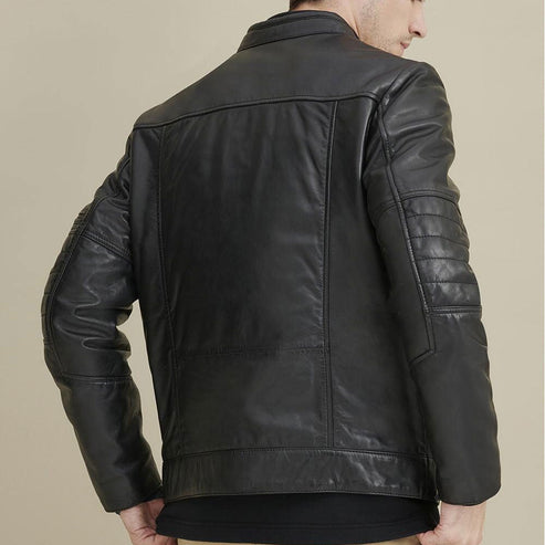Bravo Bros Men’s Classic Moto Biker Leather Jacket