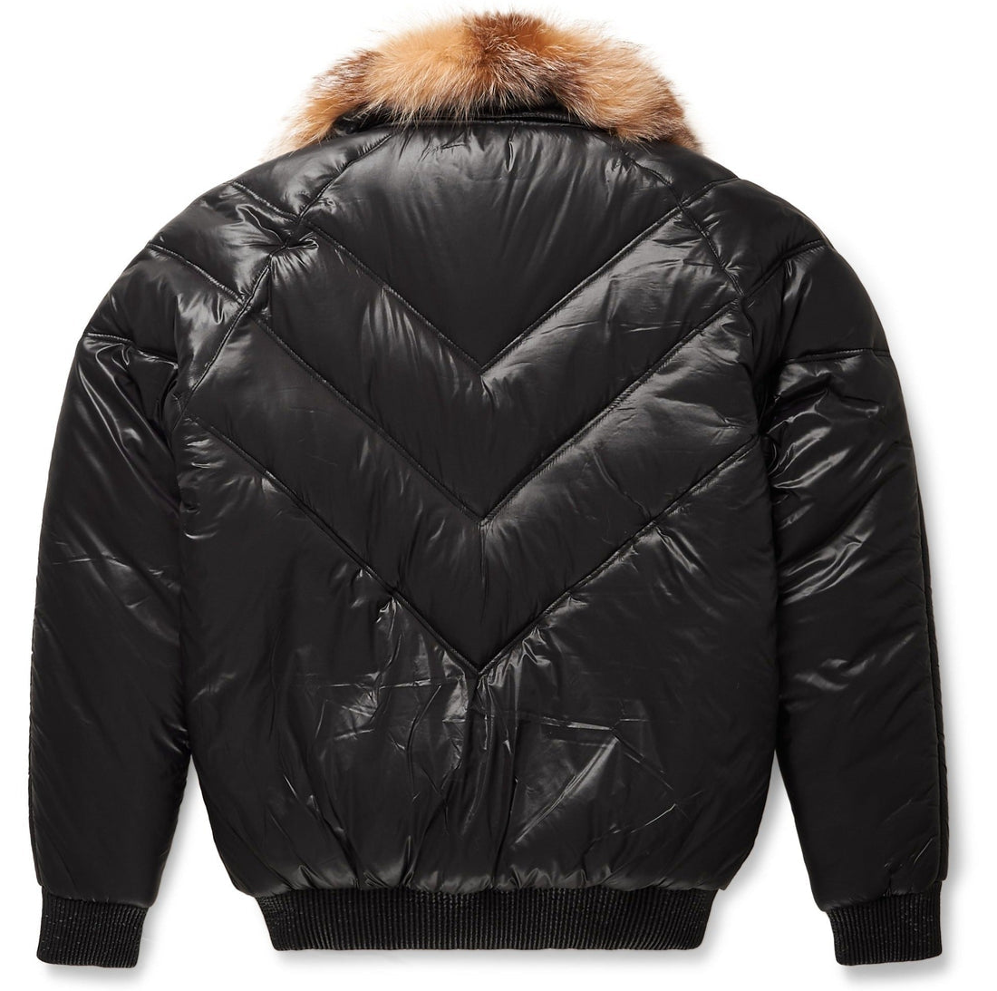 Men’s Premium Black Nylon V-Bomber Jacket