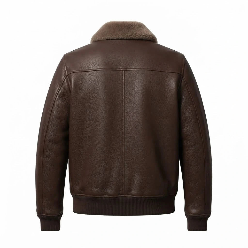 Men’s G-1 Flight Chocolate Brown Leather Bomber Jacket