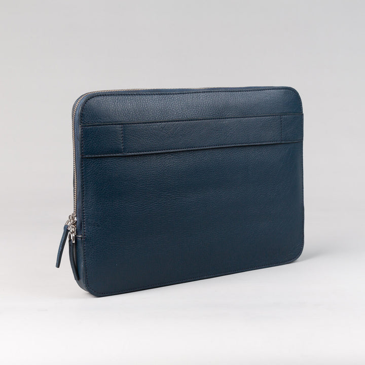 Baxter Midnight Blue Leather Laptop Sleeve