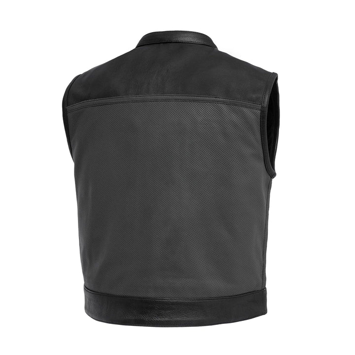 Two-Tone Lowrider Men’s Perforated Leather Vest