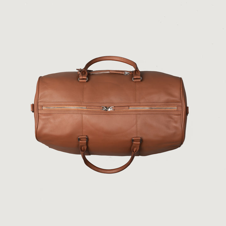 Darrio Brown Leather Travel Duffle Bag