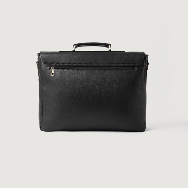 Cristoph Black Leather Messenger Bag