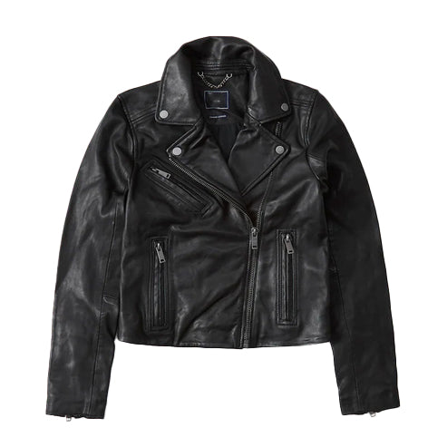 Women’s Black Biker Leather Jacket – Classic & Bold by Bravo Bros