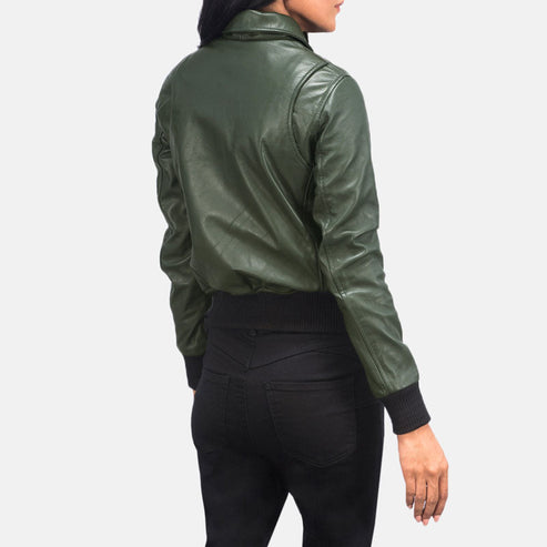 Westa A-2 Green Leather Bomber Jacket – Classic Aviator Style