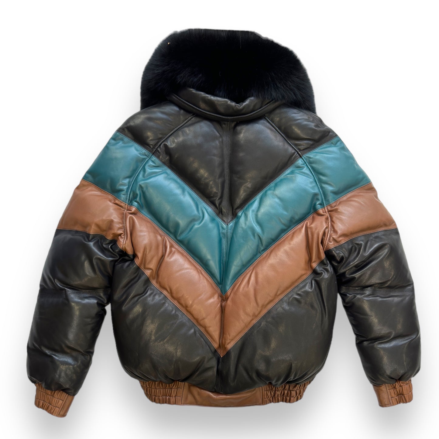 Men’s V-Bomber Jacket with Fox Collar