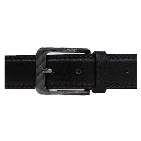 Bravo Bros Men’s Black Double-Stitched Leather Belt – Durable & Stylish