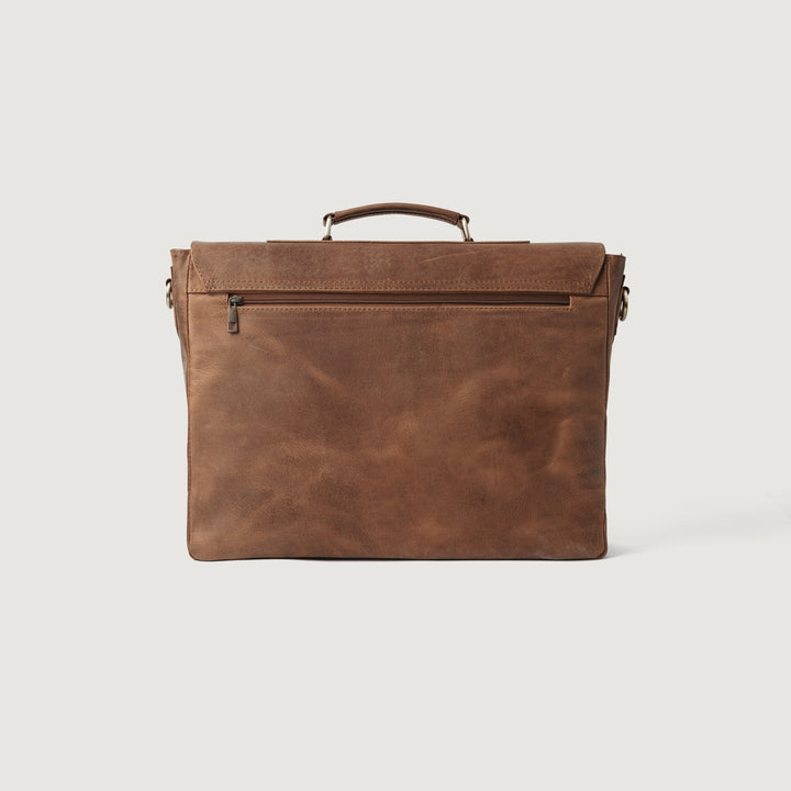 Cristoph Vintage Tan Leather Messenger Bag