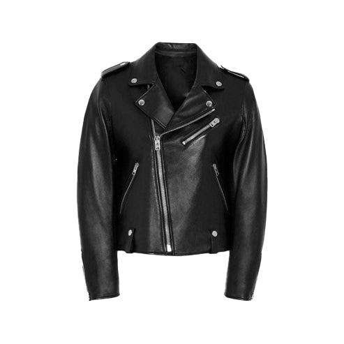 Women’s Black Sheepskin Biker Leather Jacket – Soft & Bold by Bravo Bros