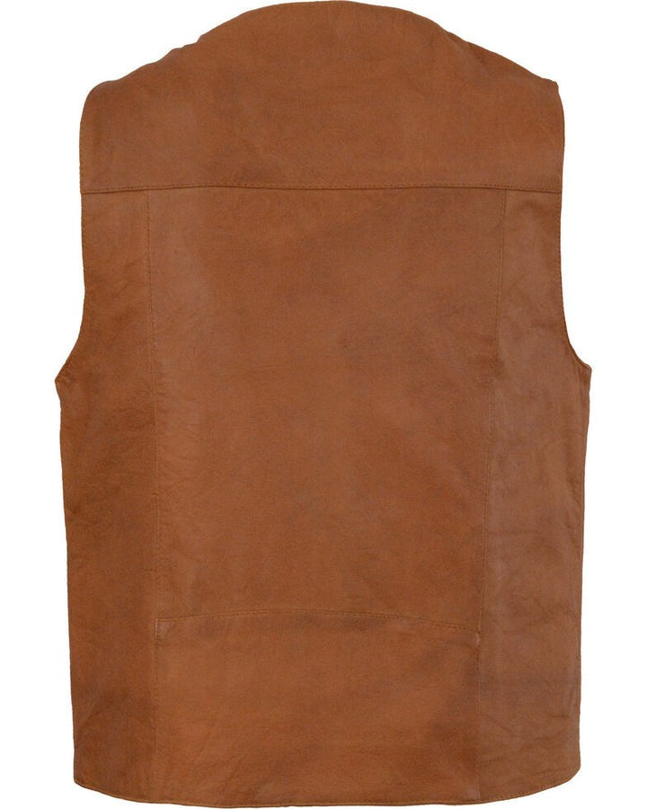 Men's Classic Brown Biker Leather Vest