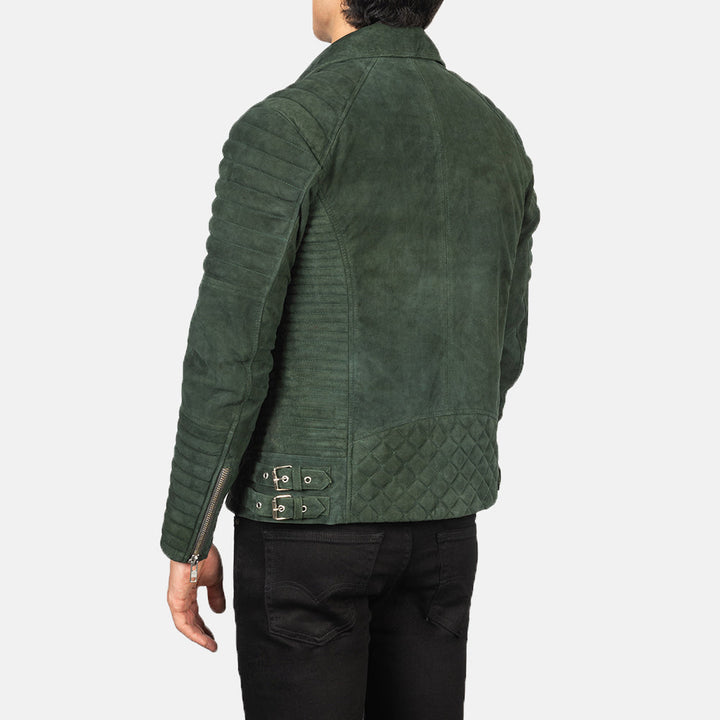 Bravo Bros. Armand Green Suede Biker Jacket – Bold Luxury Moto Style