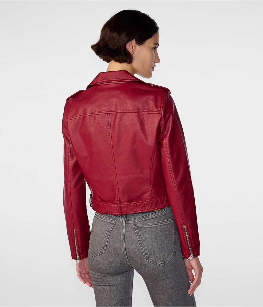 Women’s Wine Red Leather Biker Jacket – Bold Moto Elegance