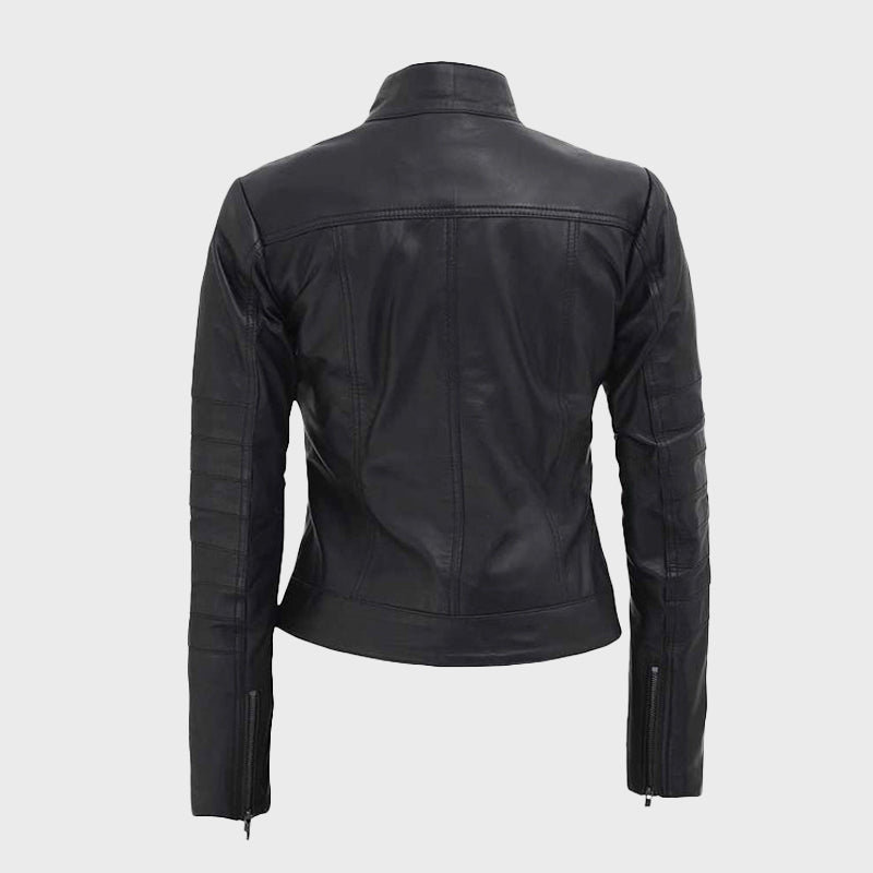 Bravo Bros. Bergamo Women’s Black Slim Fit Genuine Leather Jacket – Timeless Chic Style