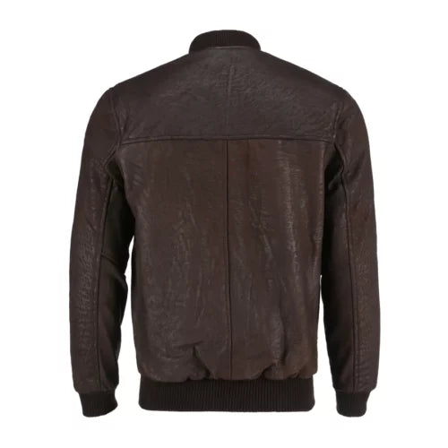 Snuff-Style Real Leather Bomber Jacket