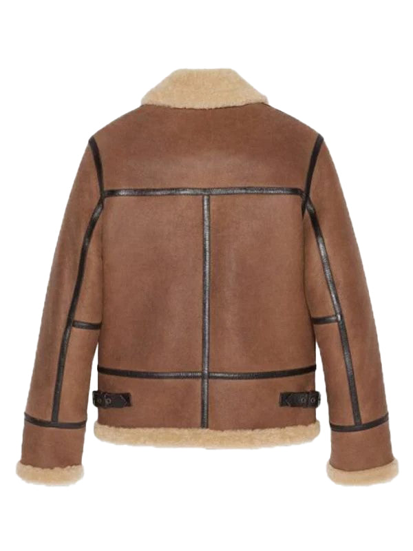 Anderson Light Brown Aviator Shearling Jacket – Premium Winter Style by Bravo Bros