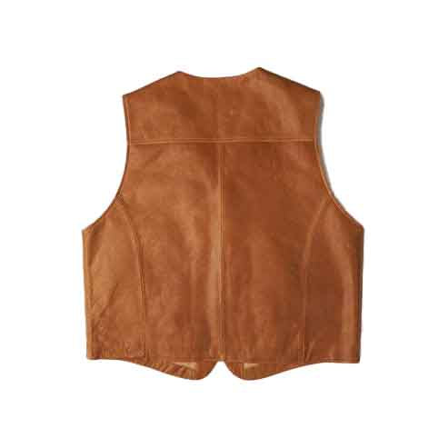 Men’s Vintage Brown Sheepskin Cowboy Leather Vest – Premium Western Style