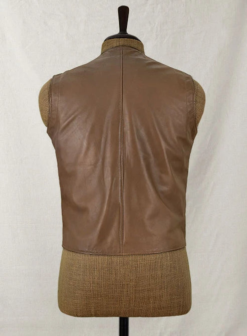Men’s Shawl Lapel Leather Vest – Premium Classic Style