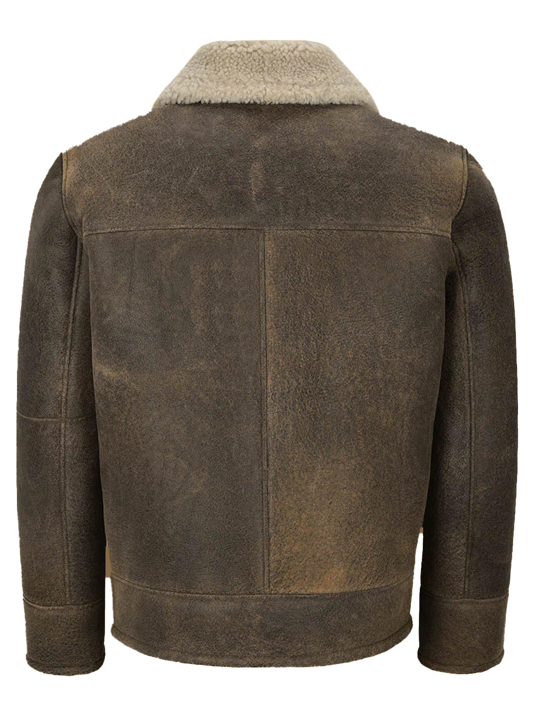 Men’s Vintage Brown Shearling Bomber Leather Jacket