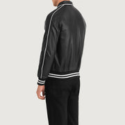 Bravo Bros Men’s Black Leather Varsity Jacket