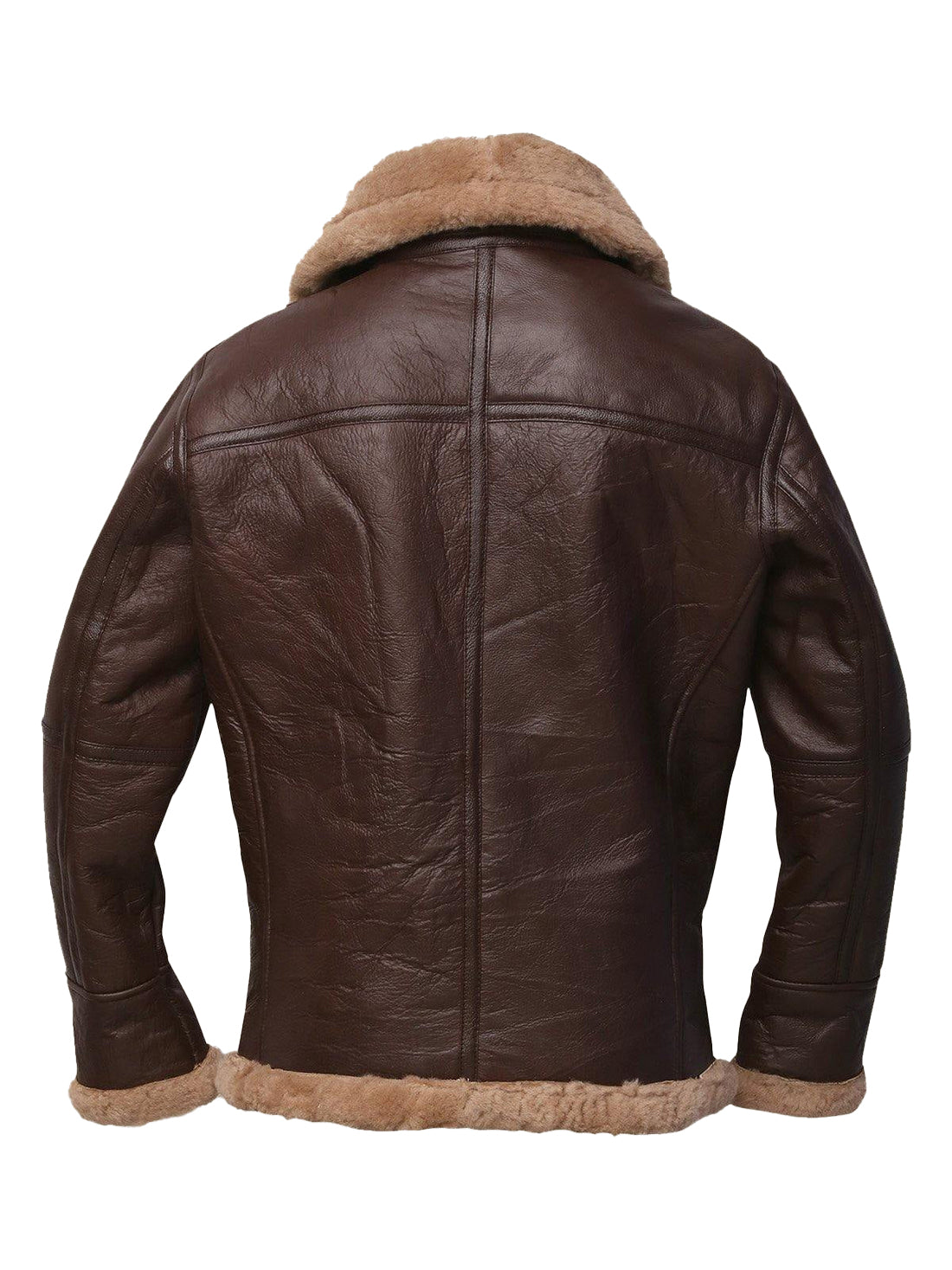 Men’s Brown Sheepskin Leather Bomber Jacket