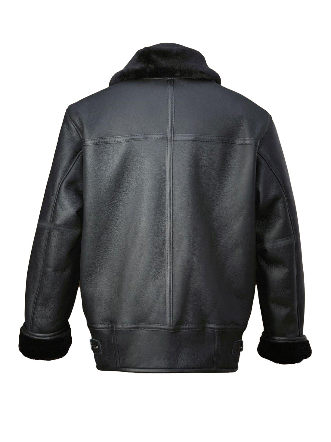 Men’s Black Aircraft Shearling Leather Bomber Jacket