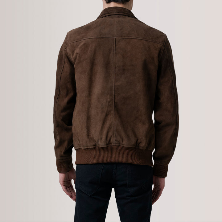 Bravo Bros Lester Men’s Brown Suede Bomber Jacket – Heritage Comfort Edition