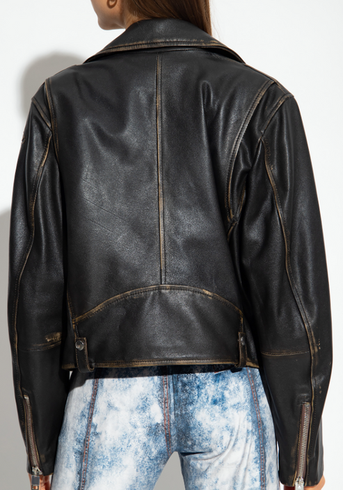 Bravo Bros Women’s Vintage Black Biker Leather Jacket