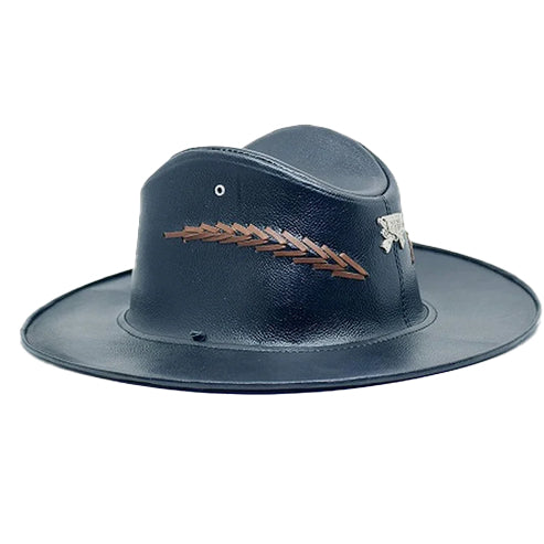 Bravo Bros Men’s Black Western Leather Cowboy Hat – Premium & Durable
